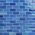 Watercolors Caribbean Blue Blend Glass Pool Tile – 1"x2"