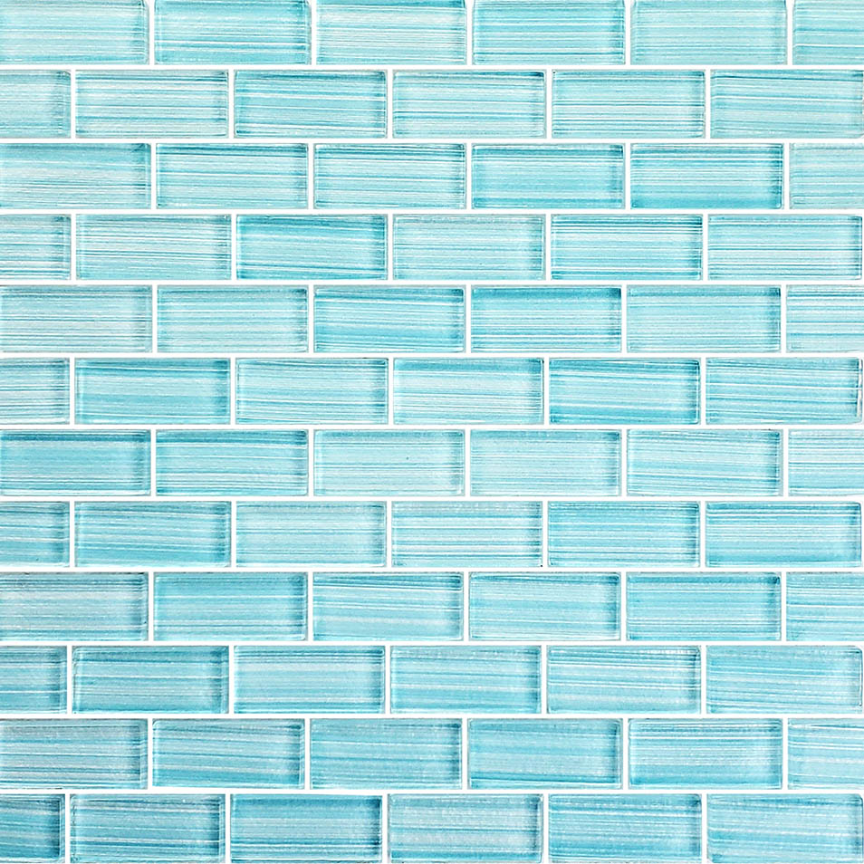 Watercolors Seafoam Blend Glass Pool Tile – 1"x2"