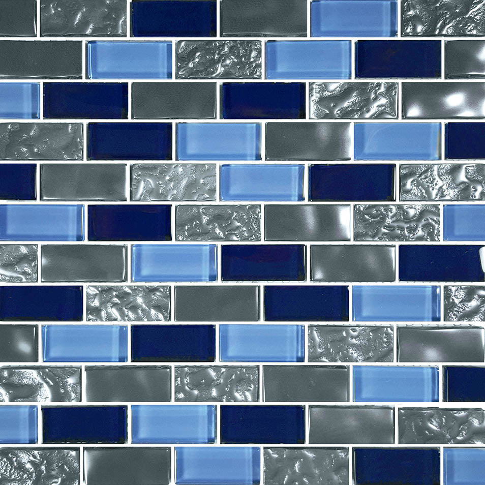 Titanium Blue Blend Glass Pool Tile
