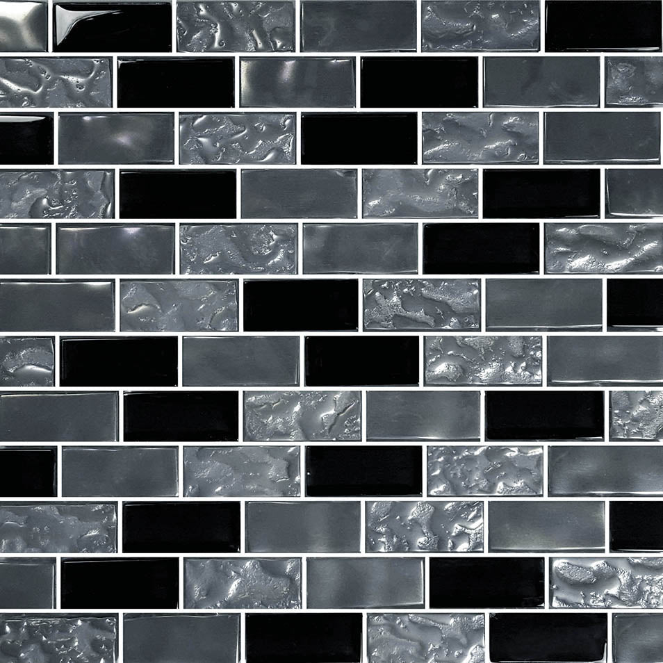 Titanium Black Blend Glass Pool Tile
