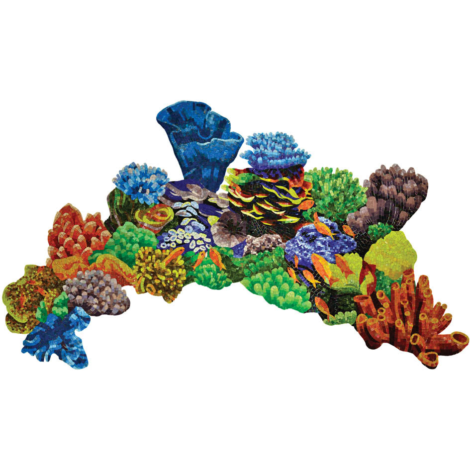 Coral Reef Topview Glass Pool Mosaic