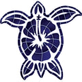 Hibiscus Turtle Porcelain Pool Mosaic