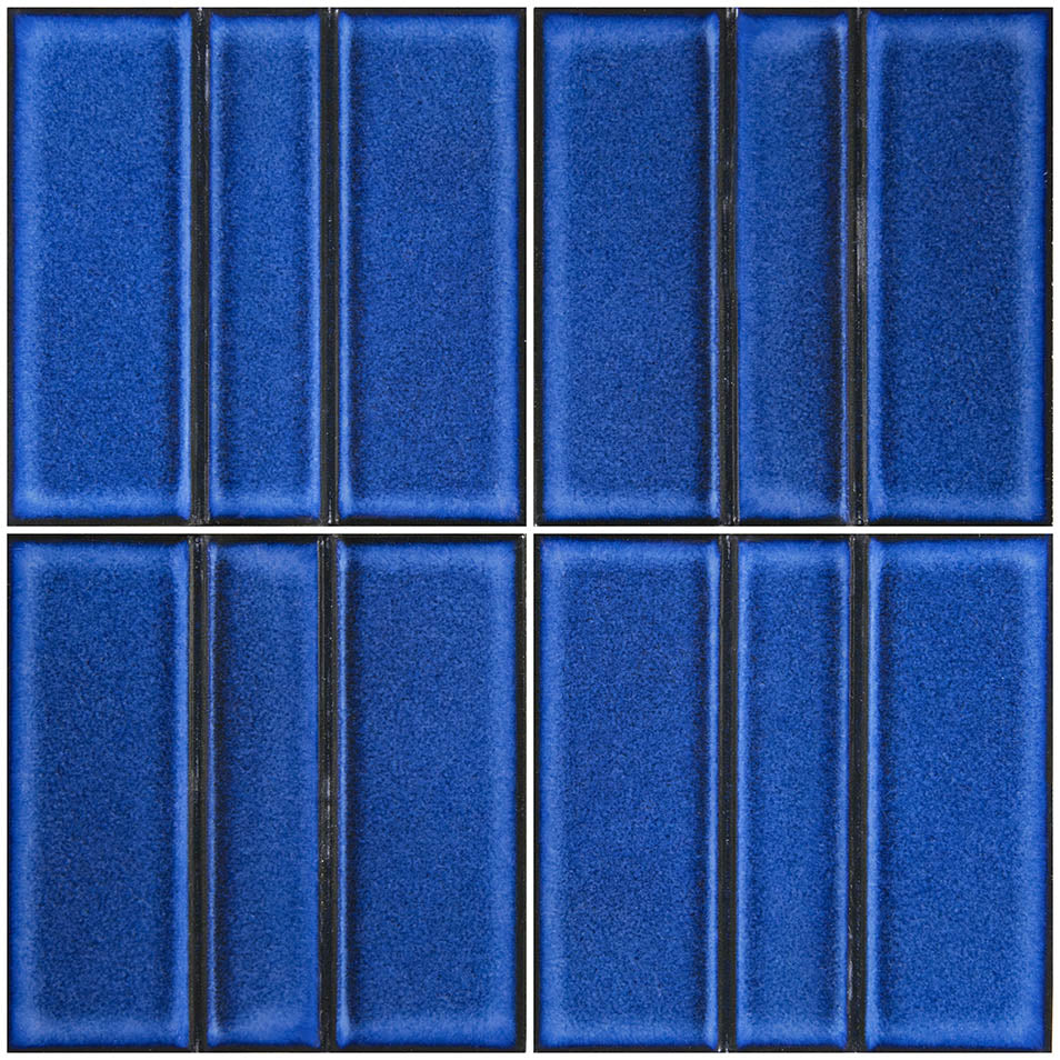Kawara Ruri Blue Porcelain Pool Tile 6"x6" – Relief B