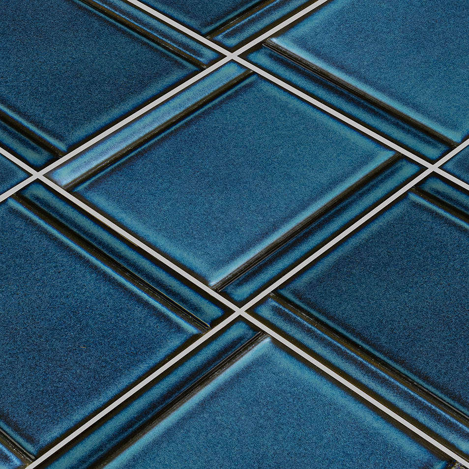Kawara Tetsukon Blue Porcelain Pool Tile 6"x6" – Relief A