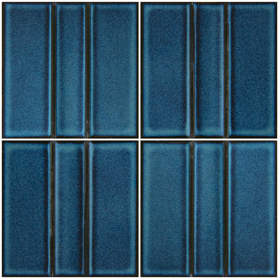 Kawara Tetsukon Blue Porcelain Pool Tile 6"x6" – Relief B