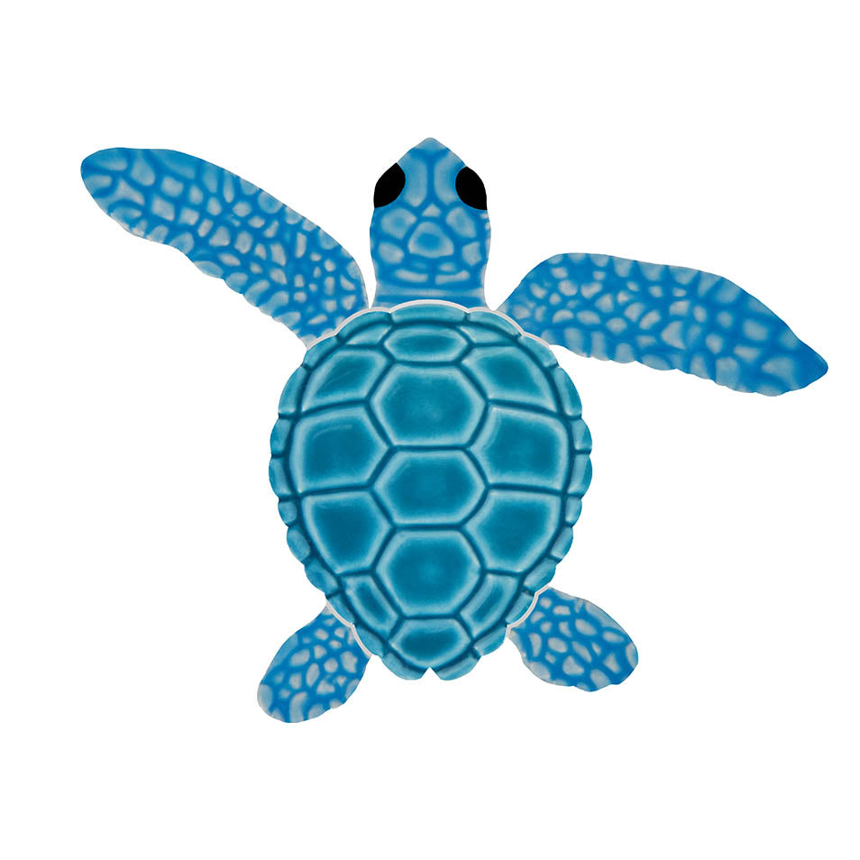 Mini Loggerhead Turtle Porcelain Pool Mosaic – Aqua / C