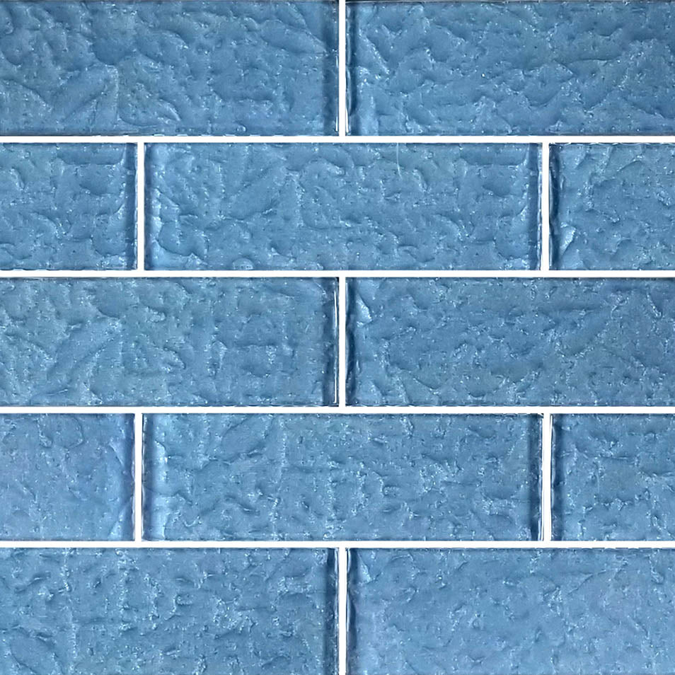Moonscape Steel Blue Glass Pool Tile – 2"x6"