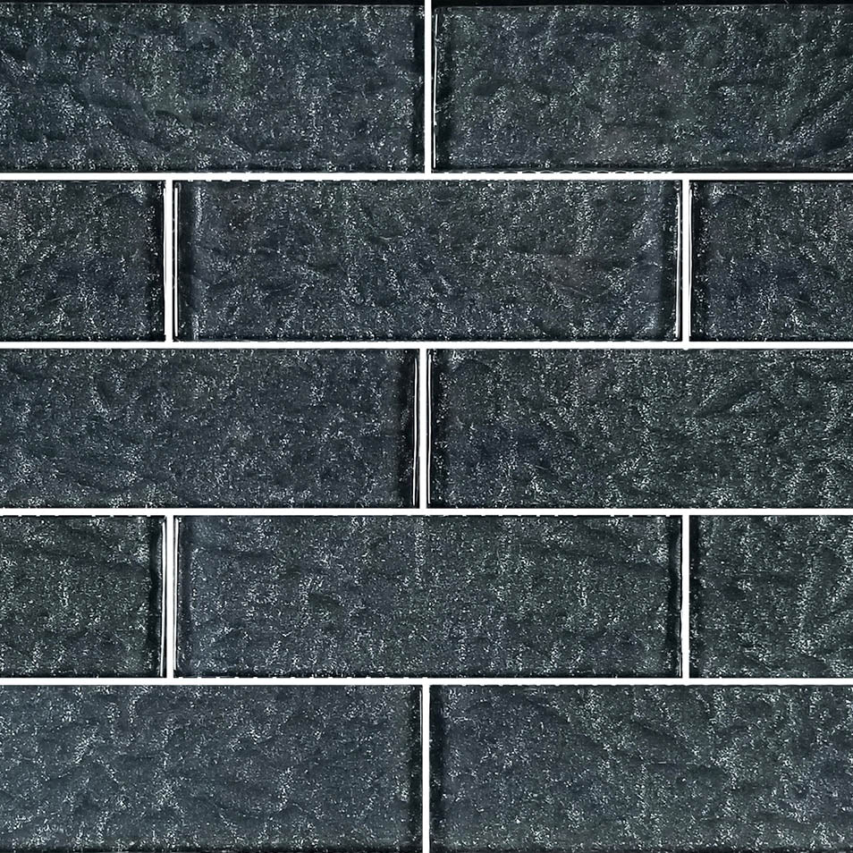 Moonscape Black Glass Pool Tile – 2"x6"