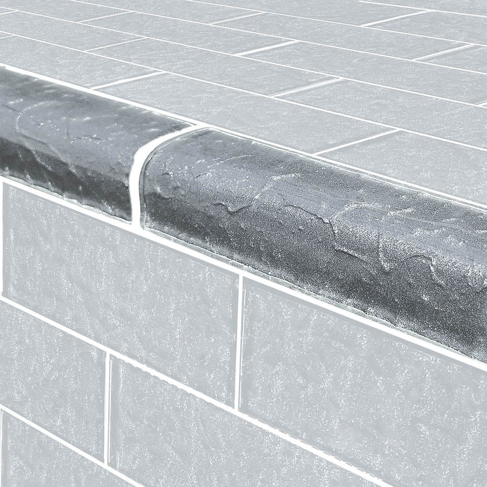 Moonscape Series Glass Bullnose Trim (per Linear Ft) – Gray