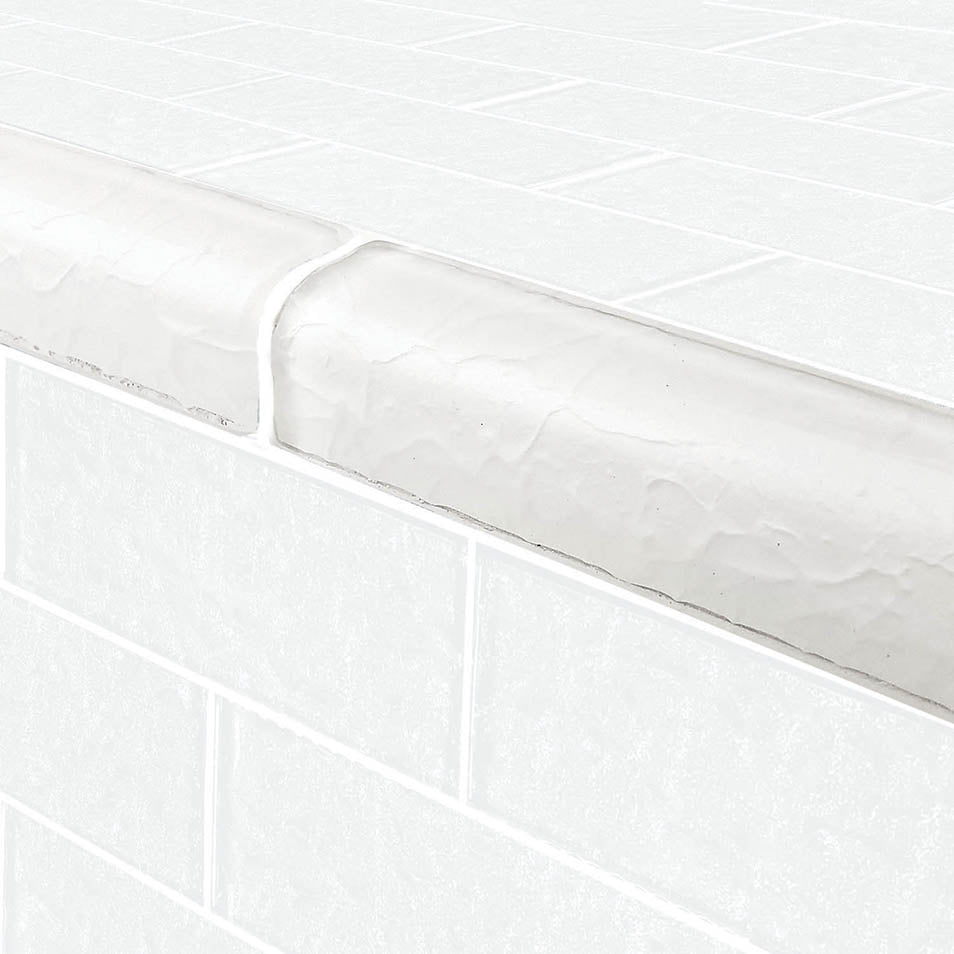 Moonscape Series Glass Bullnose Trim (per Linear Ft) – White