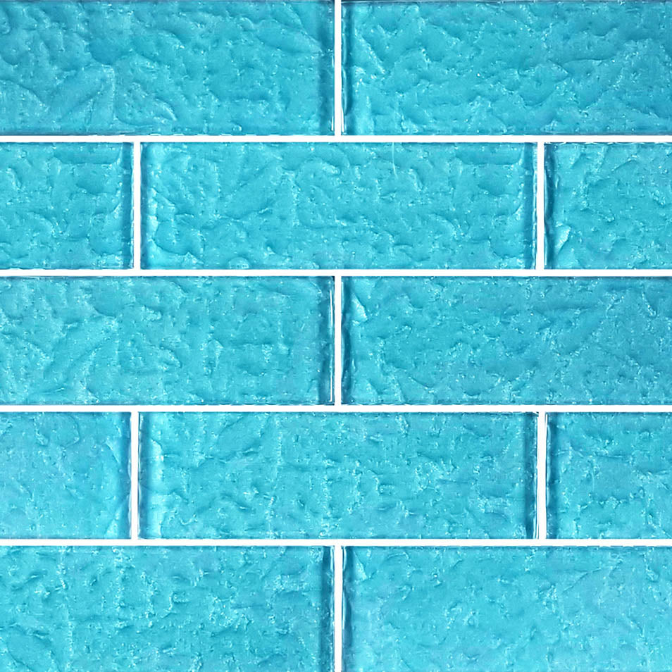 Moonscape Turquoise Glass Pool Tile – 2"x6"