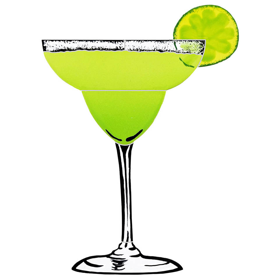 Tropical Drink Porcelain Pool Mosaics – Margarita / 8" x 6"