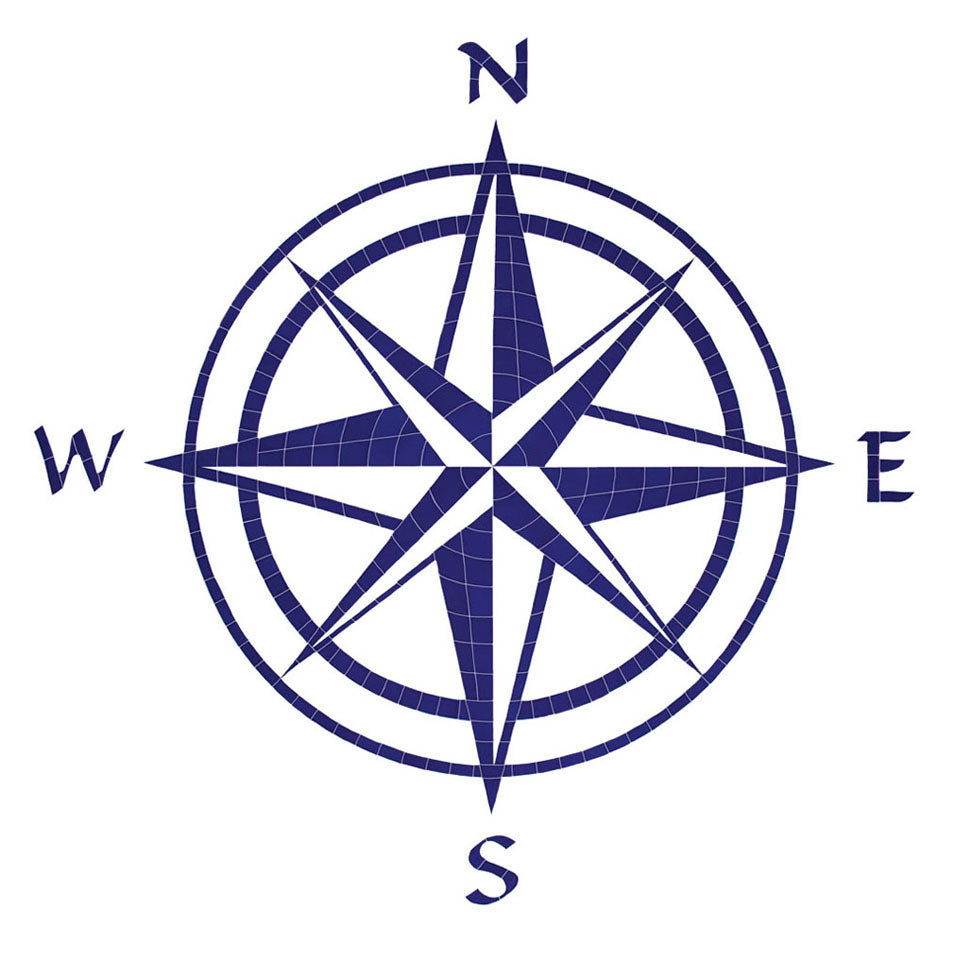 Compass Rose Porcelain Pool Mosaic
