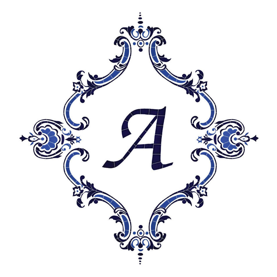 Monogram Medallion Porcelain Pool Mosaic – Personalized