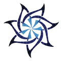 Pinwheel Medallion Porcelain Pool Mosaic