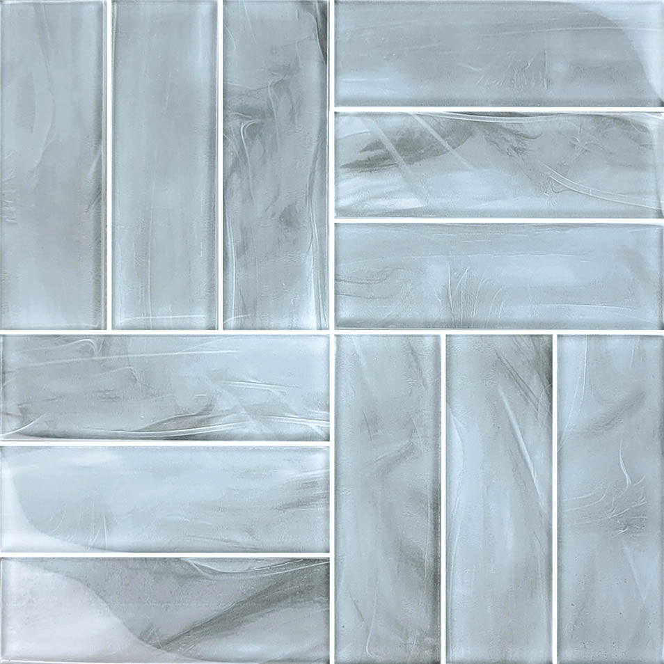 Panama Weave Metro Gray Glass Pool Tile