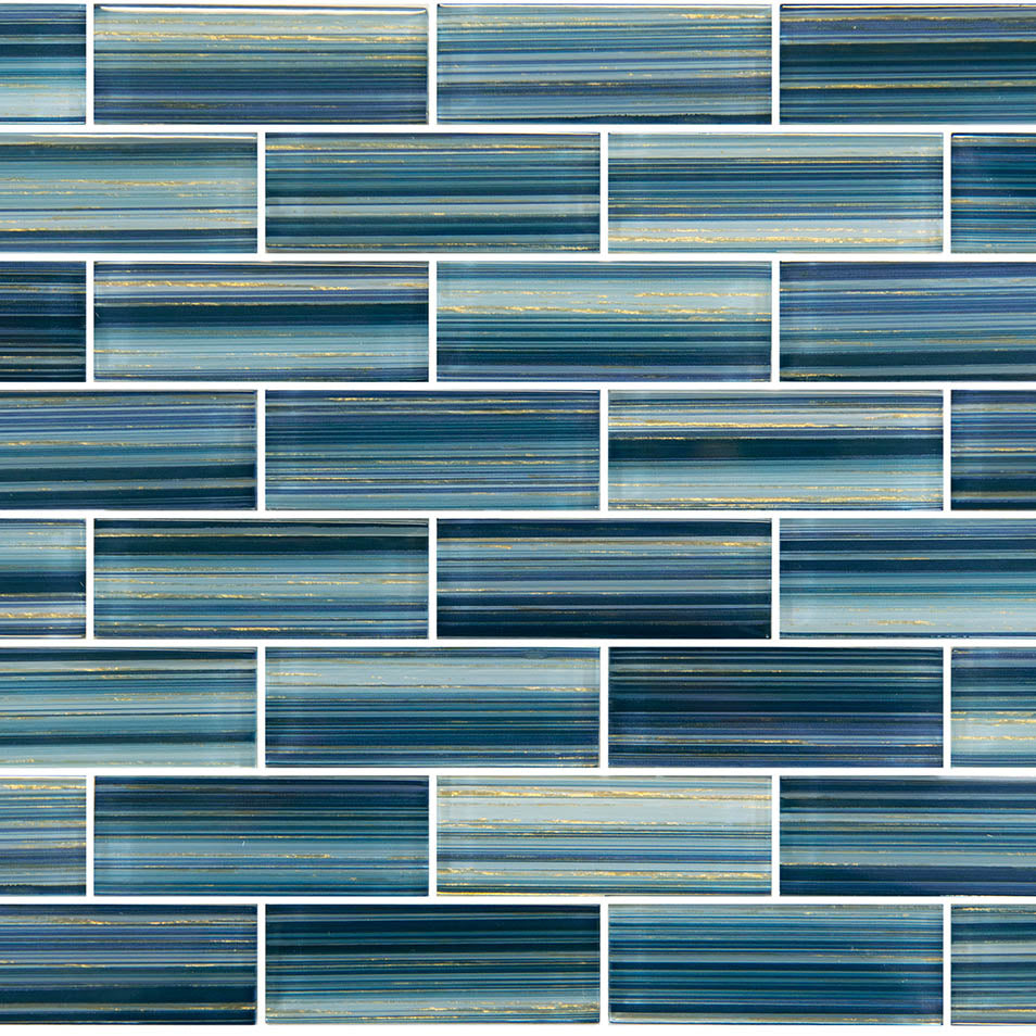 Renaissance Indigo Gold Glass Pool Tile – 1.5"x4"