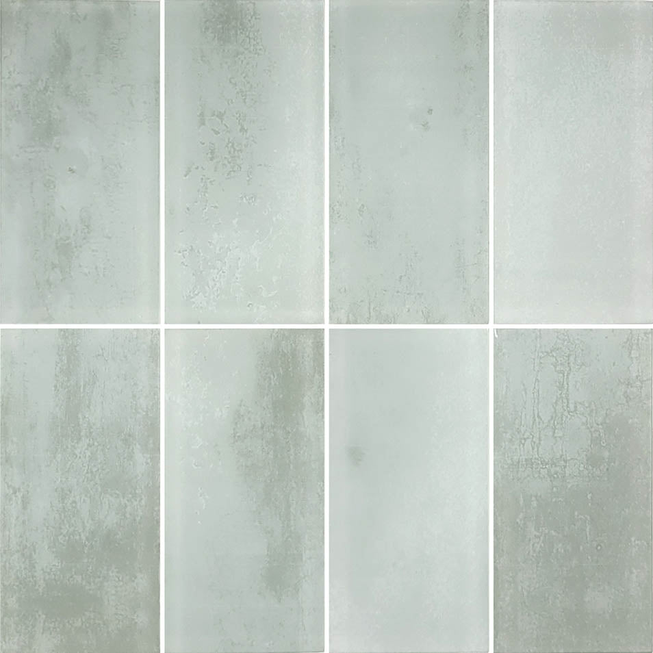 Sea Glass Tumbled Gray Glass Pool Tile – 3"x6"