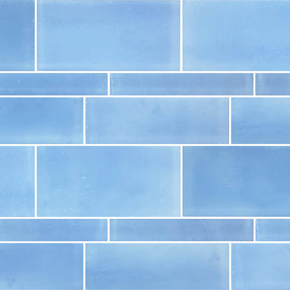 Sea Glass Tumbled Blue Glass Pool Tile – Mixed Sizes