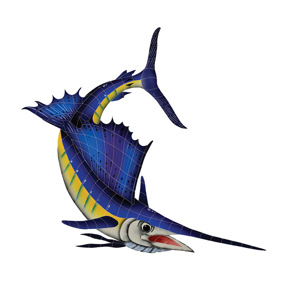 Sailfish Porcelain Pool Mosaic – Right / 48" x 46"