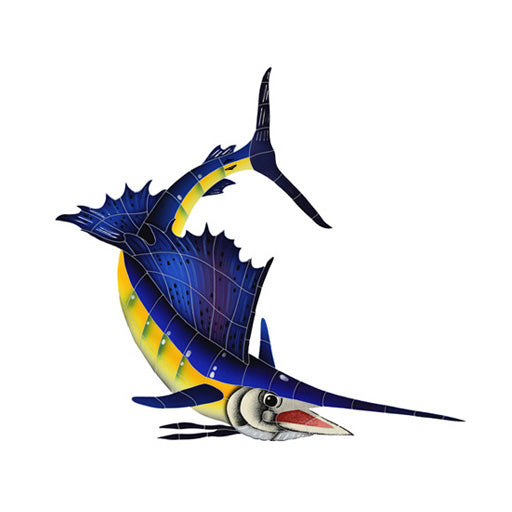 Sailfish Porcelain Pool Mosaic – Right / 27" x 20"