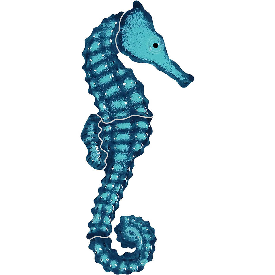 Seahorse Porcelain Pool Mosaic – Aqua / 6" x 3"
