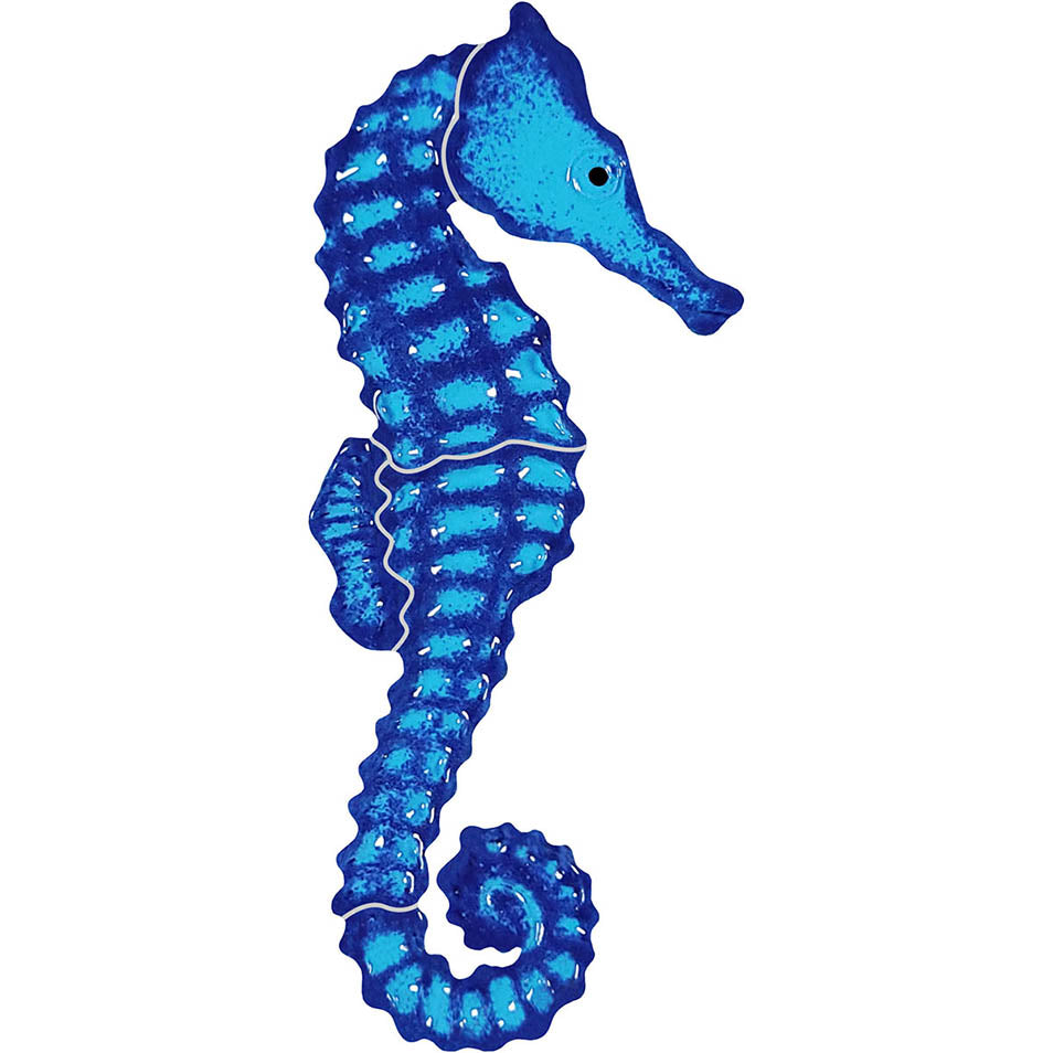 Seahorse Porcelain Pool Mosaic – Blue / 6" x 3"
