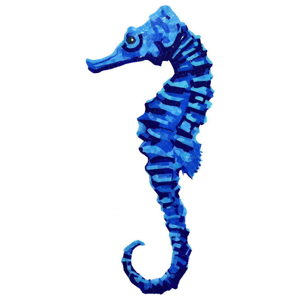 Seahorse Glass Pool Mosaic
