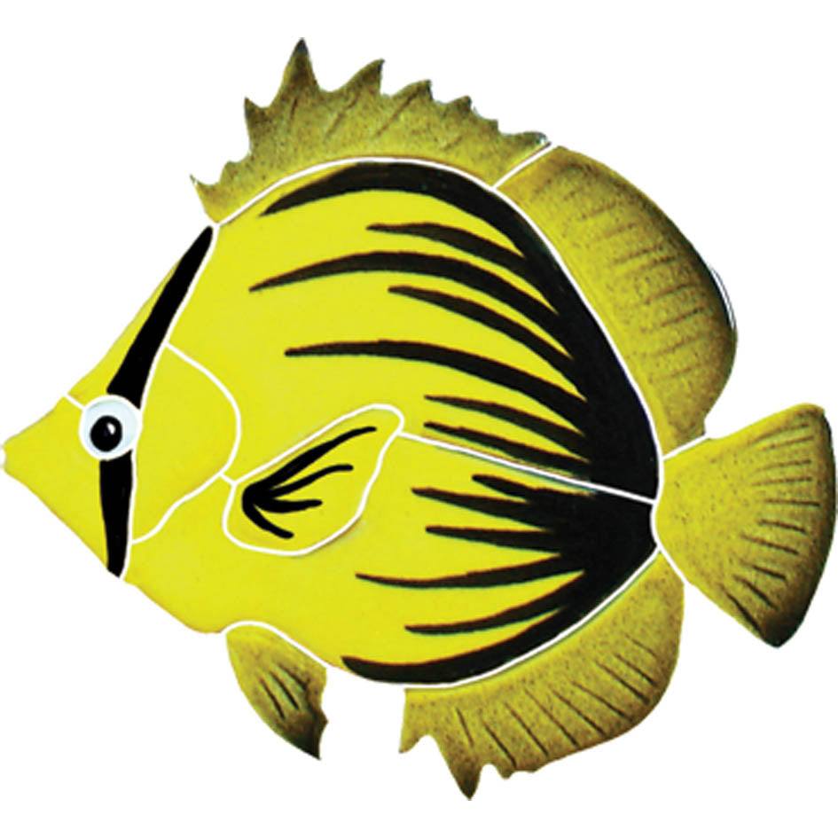 Spiked Butterfly Fish Porcelain Pool Mosaic