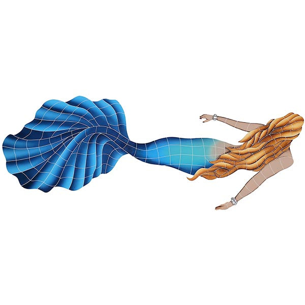 Swimming Mermaid Porcelain Pool Mosaic