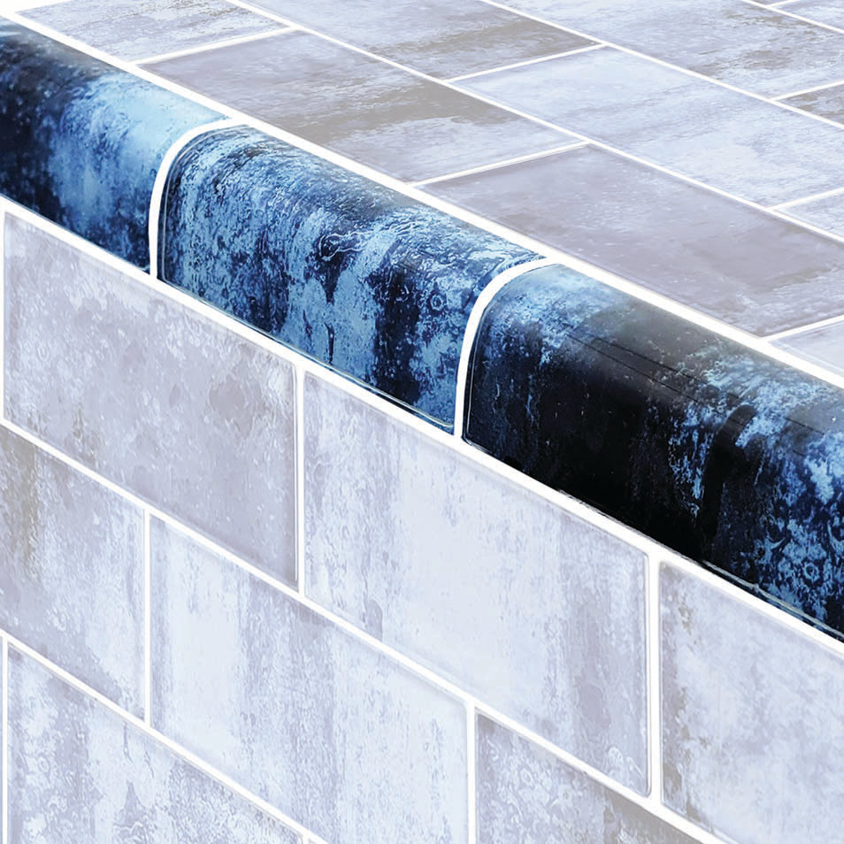 Subway Series Glass Bullnose Trim (per Linear Ft) – Shadow Blue