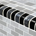 Titanium Series Glass Bullnose Trim (per Linear Ft) – Black Blend