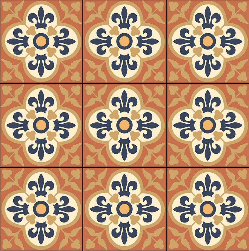 Aquatica Barcelona 6x6 porcelain pool tile, Ancient Collection, 9 tiles top view