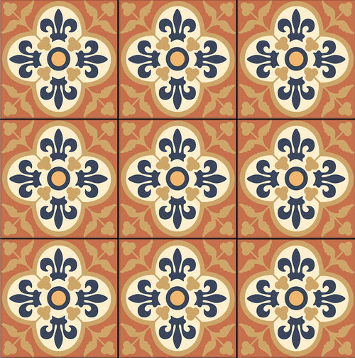 Aquatica Barcelona 6x6 porcelain pool tile, Ancient Collection, 9 tiles top view