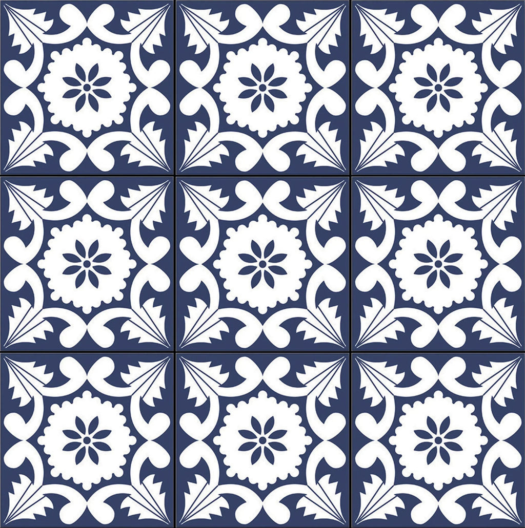 Aquatica Seville 6x6 porcelain pool tile, Ancient Collection, 9 tiles view