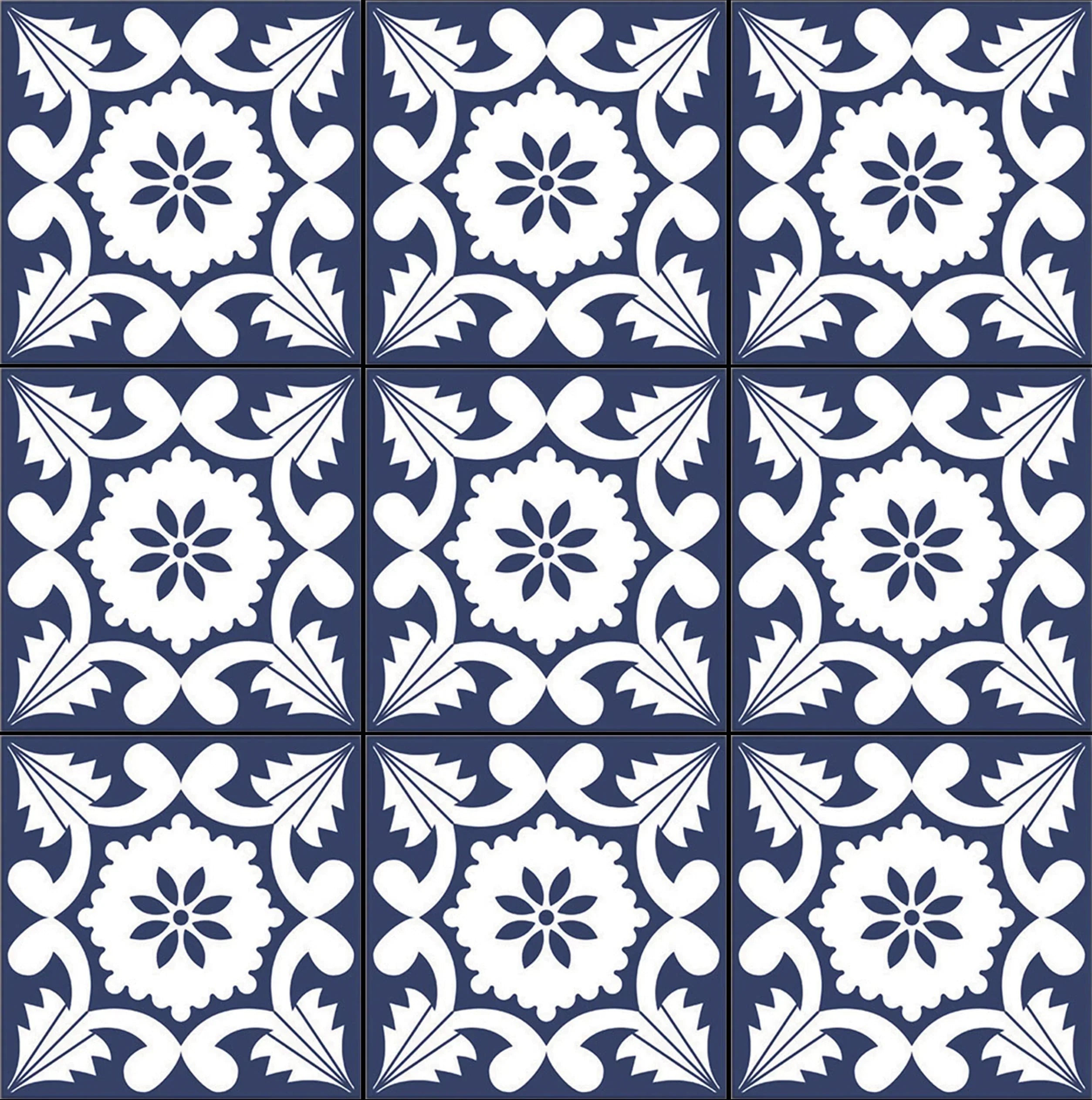 Aquatica Seville 6x6 porcelain pool tile, Ancient Collection, 9 tiles view
