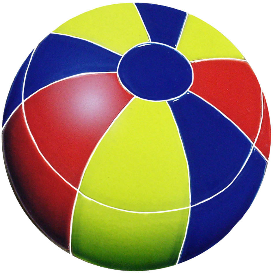 Beach Ball Porcelain Pool Mosaic – Multi Color / 7"