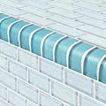 Galaxy Series Glass Bullnose Trim (per Linear Ft) – Aquamarine / 1"x2" Pattern