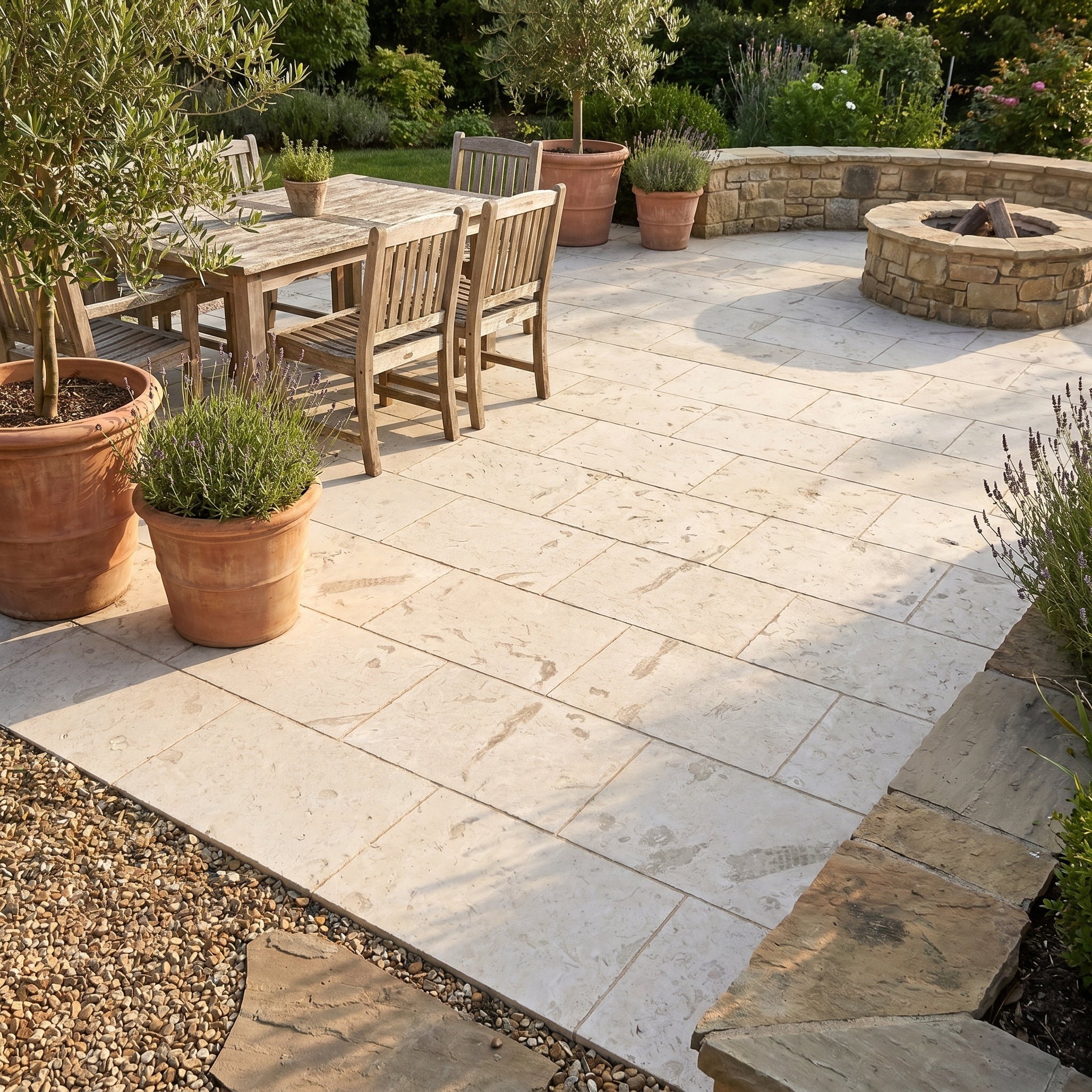 Shell Stone White Tumbled Limestone Pavers