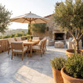 Solto White marble leathered pavers, French pattern set